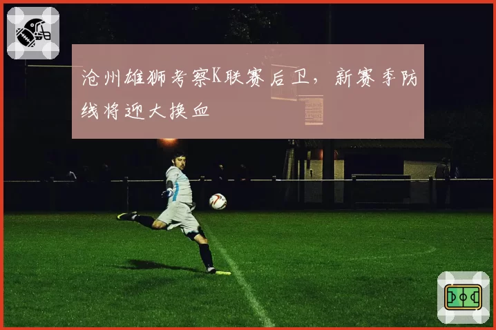 沧州雄狮考察K联赛后卫,新赛季防线将迎大换血